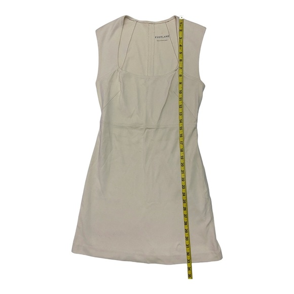 Everlane The ’90s Mini Dress Light Beige Cream Size S Mini Short Square Neck - Picture 8 of 9